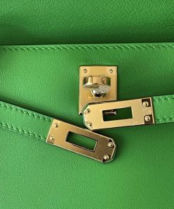 Alternative view of Hermes Kelly Pochette Vert Yucca Swift